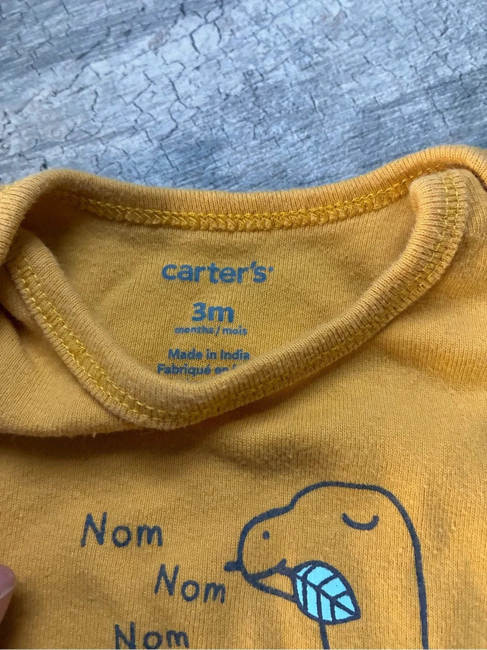 Carter's Dino One-Piece Bodysuit Set - Mustard and Gray with Green Dino Print